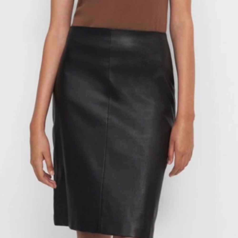 Leathers by Tobi- Genuine leather black pencil skirt